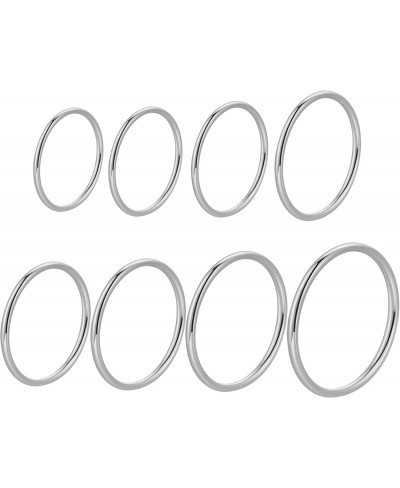 8pcs 1.5mm Dome Stainless Steel Band Knuckle stacking Rings Set for Women Girls Fashion Midi Ring Comfort Fit Size 3-10 $11.8...