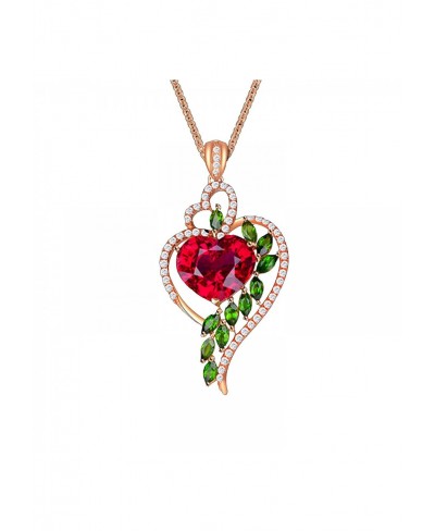 Love Heart Rose Crystal Necklace I Love You Crystals Pendant Luxury Bridal Zircon Elegant Necklaces Woman Diamonds Jewelry Gi...