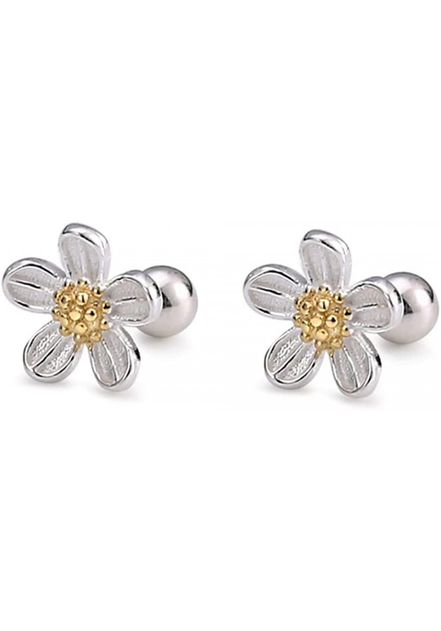 20G Cute Daisy Flower Small Stud Earrings 925 Sterling Silver Dainty Little Flower Cartilage Tragus Earring Helix Conch Daith...