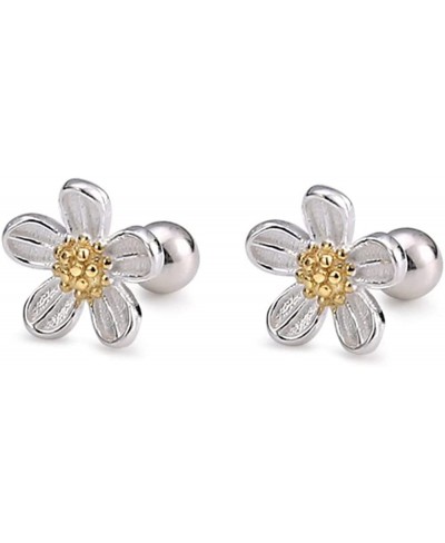 20G Cute Daisy Flower Small Stud Earrings 925 Sterling Silver Dainty Little Flower Cartilage Tragus Earring Helix Conch Daith...