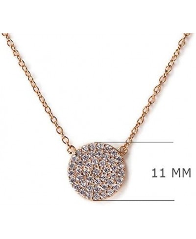 Gift for Mom Aunt Grandma - CZ Pave Disc Necklace in Sterling Silver Gold Vermeil Rose Gold Vermeil $19.33 Pendant Necklaces