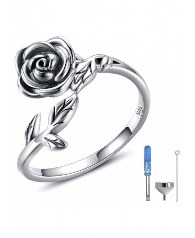 Rose Cremation Urn Jewelry for Ashes - 925 Sterling Silver Memorial Keepsake Ring Bracelet Necklace Gift for Women Bereavemen...