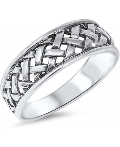 Women's Weave Basket Fashion Ring New .925 Sterling Silver Band Sizes 4-12 $17.68 Bands