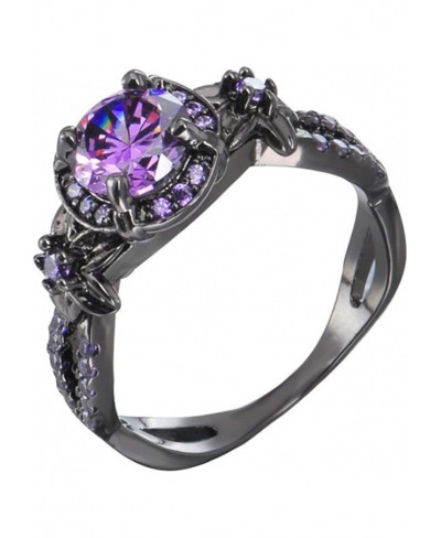 Women Fashion Ring Jewelry Wedding Rings Cute Girls Rings Elegant Women Faux Amethyst Inlaid Finger Ring Wedding Engagement J...