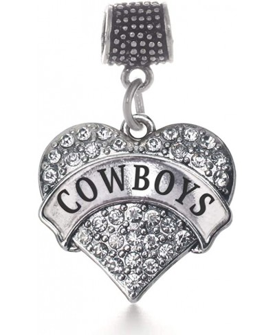 Silver Pave Heart Charm for Bracelet with Cubic Zirconia Jewelry $15.28 Charms & Charm Bracelets