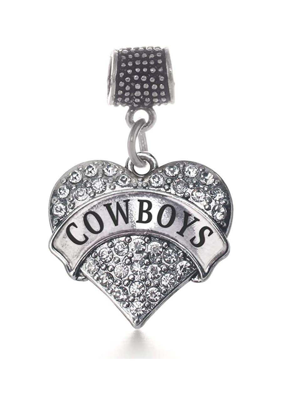 Silver Pave Heart Charm for Bracelet with Cubic Zirconia Jewelry $15.28 Charms & Charm Bracelets