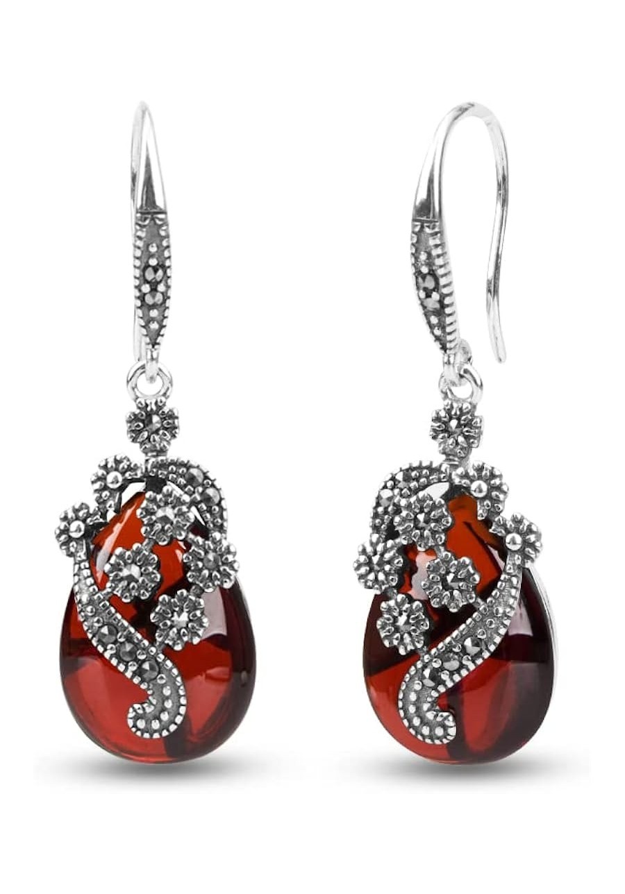 Vintage Jewelry Thailand Silver with Marcasite and Cubic Zircon Earrings $46.21 Jewelry Sets