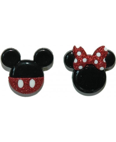 Mickey & Minnie Glitter Clip On Earrings (S145clip) $14.15 Clip-Ons