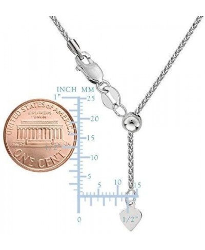 Sterling Silver Rhodium Plated Adjustable Wheat Chain Necklace 1.0mm 22 $34.35 Chains