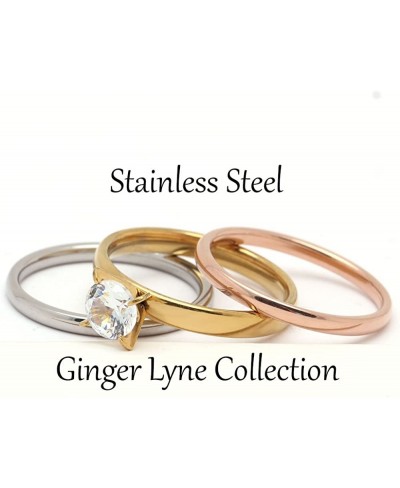 Amilia 3pc Stainless Steel Engagement Wedding Ring and Band Set - Ginger Lyne Collection $15.15 Bridal Sets