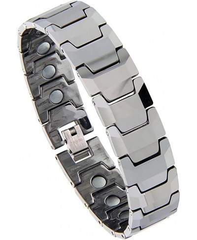 Tungsten Carbide Bracelet Magnetic Therapy Faceted Bar Links 5/8 inch (14.5 mm) Wide $37.18 Link