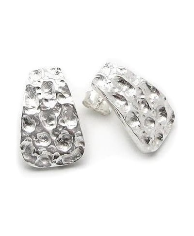 Curved Hammered Finish Sterling Silver Post Stud Earrings $38.01 Stud