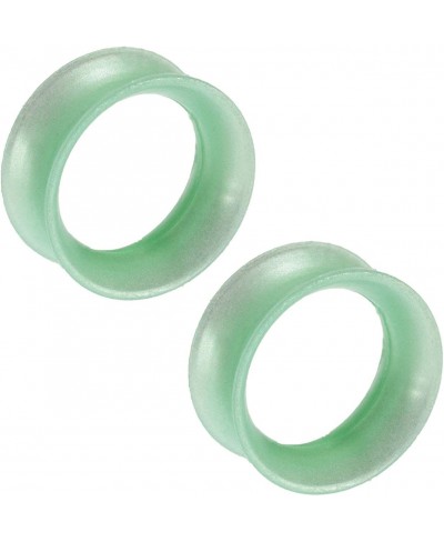 Pair of Silicone Double Flared Skin Eyelets - 00g Wearable Length - 5/16" Sea Foam Green $19.15 Piercing Jewelry