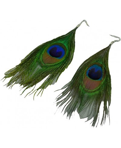 Women's Rasta Dangling Hoop Wooden Earrings with Silvertone 3.75" Long $10.08 Hoop