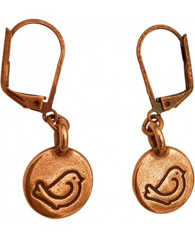 Bird Circle Charm Necklace & Earring Set Antique Copper Brown Leather Adjustable $19.84 Jewelry Sets