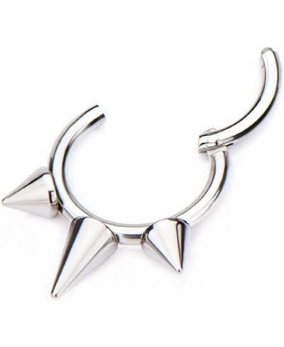 16GA Stainless Steel Triple Spiked Septum Cartilage Helix Daith Tragus Hinged Segment Ring $11.92 Piercing Jewelry