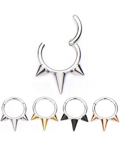 16GA Stainless Steel Triple Spiked Septum Cartilage Helix Daith Tragus Hinged Segment Ring $11.92 Piercing Jewelry