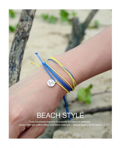Love & Peace Adjustable Wrap Surfer Jewelry Bracelet Set For Men Women And Kids - 100% Waterproof And Handmade - Beach Thin S...