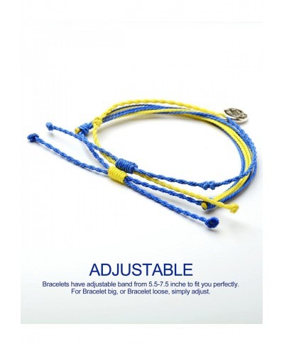 Love & Peace Adjustable Wrap Surfer Jewelry Bracelet Set For Men Women And Kids - 100% Waterproof And Handmade - Beach Thin S...