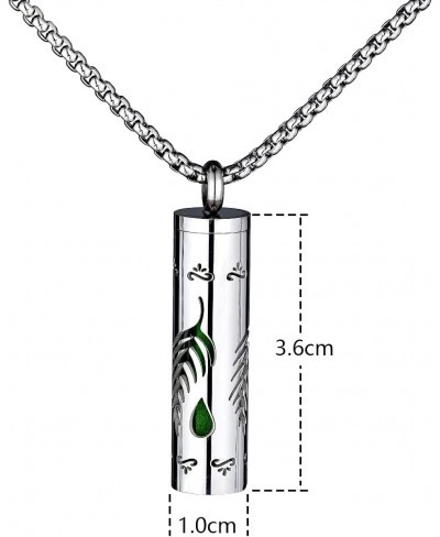 Top Essential Oils Diffuser Necklace Set with 2 Pendants 316L Stainless Steel Couple Necklaces with Green Leaf Hollow Pattern...