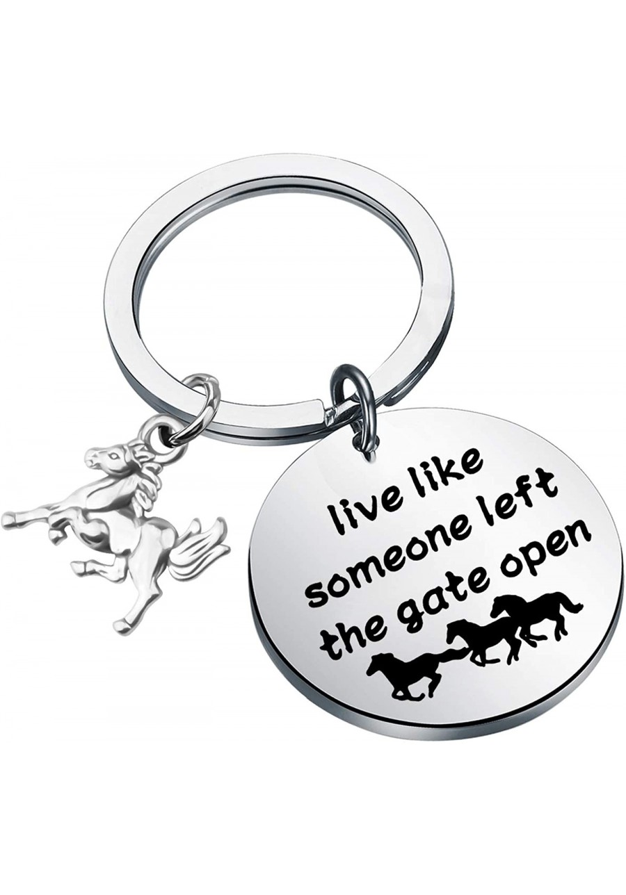 Live Like Someone Left The Gate Open Horse Keychain Horse Lover Gifts Equestrian Gifts Inspirational Gifts $17.73 Pendants & ...