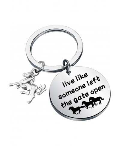 Live Like Someone Left The Gate Open Horse Keychain Horse Lover Gifts Equestrian Gifts Inspirational Gifts $17.73 Pendants & ...