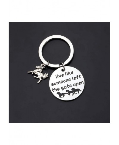 Live Like Someone Left The Gate Open Horse Keychain Horse Lover Gifts Equestrian Gifts Inspirational Gifts $17.73 Pendants & ...