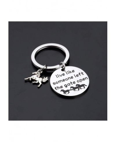 Live Like Someone Left The Gate Open Horse Keychain Horse Lover Gifts Equestrian Gifts Inspirational Gifts $17.73 Pendants & ...