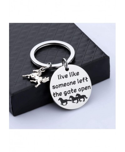 Live Like Someone Left The Gate Open Horse Keychain Horse Lover Gifts Equestrian Gifts Inspirational Gifts $17.73 Pendants & ...