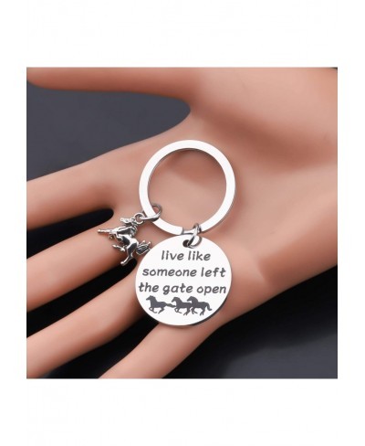 Live Like Someone Left The Gate Open Horse Keychain Horse Lover Gifts Equestrian Gifts Inspirational Gifts $17.73 Pendants & ...