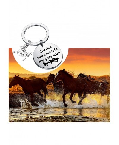 Live Like Someone Left The Gate Open Horse Keychain Horse Lover Gifts Equestrian Gifts Inspirational Gifts $17.73 Pendants & ...