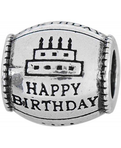 Happy Birthday Birthstone Charm Bead Charm Spacer for Snake Chain Charm Bracelet $20.65 Charms & Charm Bracelets