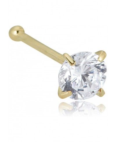 14K Yellow/White Gold Simulated Diamond CZ 20 Gauge Nose Ring Stud - 1.5mm 2mm and 3mm $25.27 Piercing Jewelry