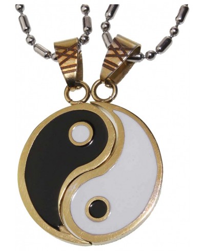 Stainless Steel Yin Yang Men and Women Lovers Couple 2 Piece Pendant Necklace Matching Set $21.78 Pendants & Coins