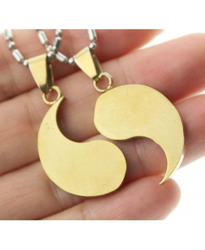 Stainless Steel Yin Yang Men and Women Lovers Couple 2 Piece Pendant Necklace Matching Set $21.78 Pendants & Coins