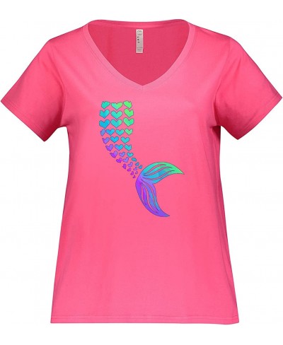 Mermaid Tail of Watercolor Hearts Women's Plus Size V-Neck $21.95 Wedding Bands