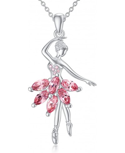 Ballerina Necklace Sterling Silver Dancer Necklaces Jewelry Gift for Women Girls $25.24 Pendant Necklaces