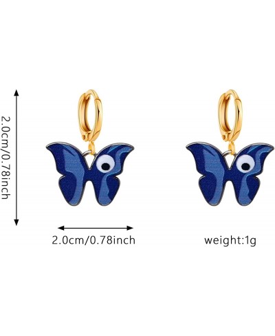 6 Pairs Butterfly Earrings for Women Girls Eye Small Huggie Hoops Cute Alloy Enamel Butterfly Dangling Drop Earrings Set $9.5...