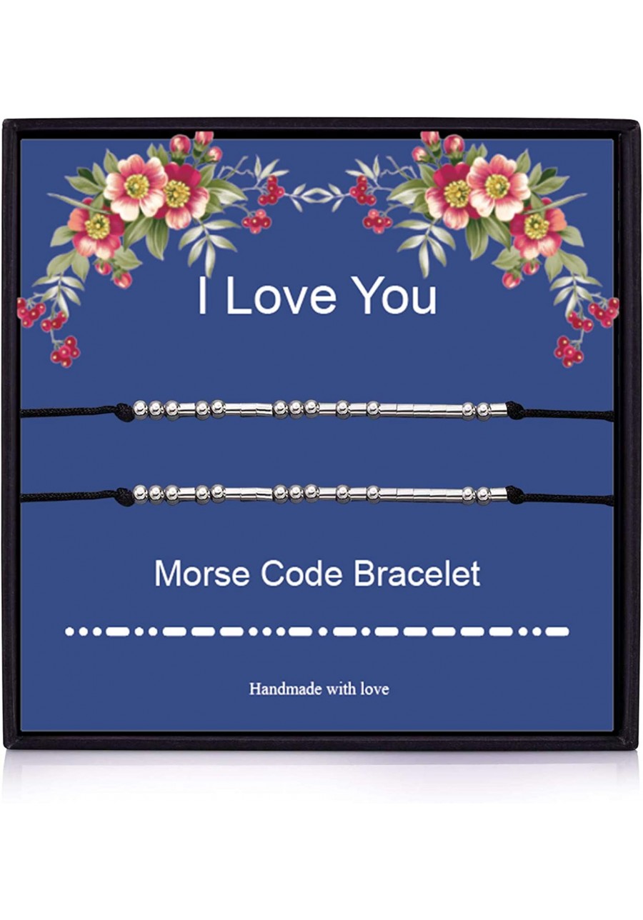 I Love You Morse Code Bracelet Morse Code Bracelets for Women Valentines Day Gifts $9.40 Strand