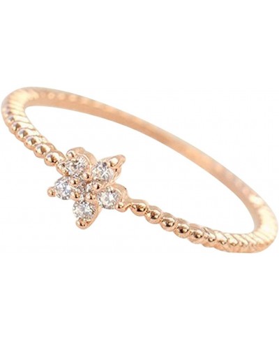 Anabella' 14K Gold-Plated (Rose/White/Yellow) Dainty Cute Star CZ Ring $26.95 Stacking
