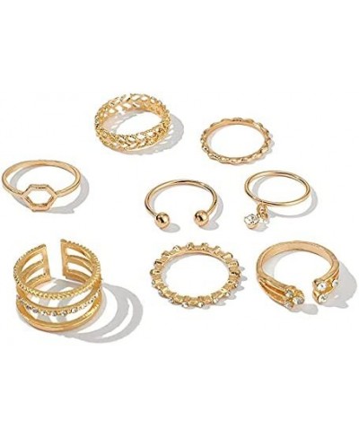 Ring Set for Women Gold Ring Set Boho Pretty Rings Fashion Rings Crystal Ring Set Adjustable Ring Set Dainty Ring Set $12.16 ...