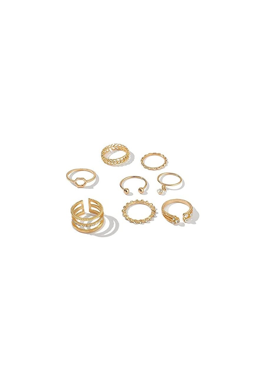 Ring Set for Women Gold Ring Set Boho Pretty Rings Fashion Rings Crystal Ring Set Adjustable Ring Set Dainty Ring Set $12.16 ...