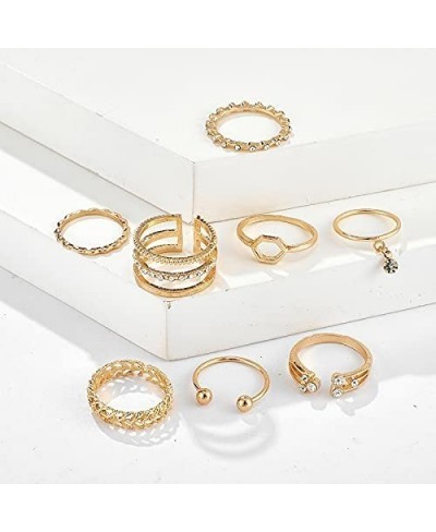 Ring Set for Women Gold Ring Set Boho Pretty Rings Fashion Rings Crystal Ring Set Adjustable Ring Set Dainty Ring Set $12.16 ...