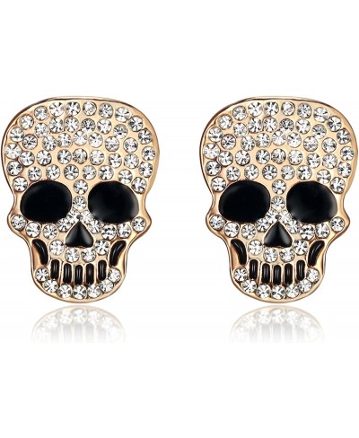 White Crystal Skull Stud Earrings For Women-Gift Packing $16.45 Stud