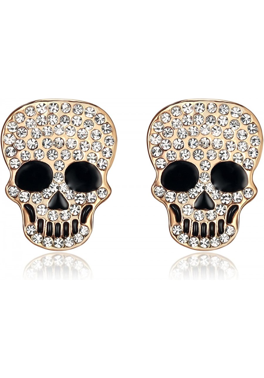 White Crystal Skull Stud Earrings For Women-Gift Packing $16.45 Stud