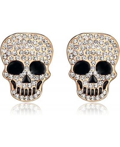 White Crystal Skull Stud Earrings For Women-Gift Packing $16.45 Stud