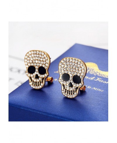 White Crystal Skull Stud Earrings For Women-Gift Packing $16.45 Stud