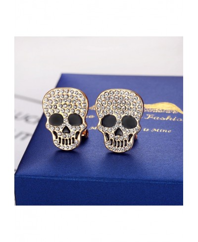 White Crystal Skull Stud Earrings For Women-Gift Packing $16.45 Stud