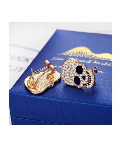 White Crystal Skull Stud Earrings For Women-Gift Packing $16.45 Stud