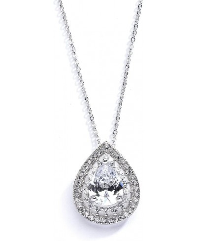 Pear-Shaped Solitaire Necklace Pendant for Brides - Vintage Wedding Bridal Jewelry $21.47 Pendant Necklaces